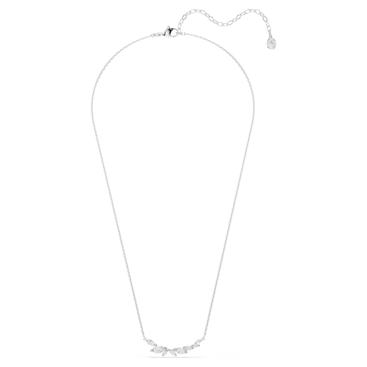 Mesmera necklace Marquise cut, White, Rhodium plated
